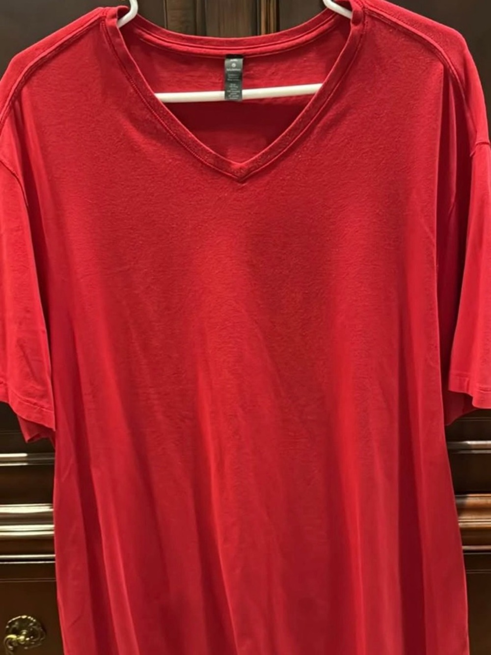 lululemon athletica Red V-Neck Tee